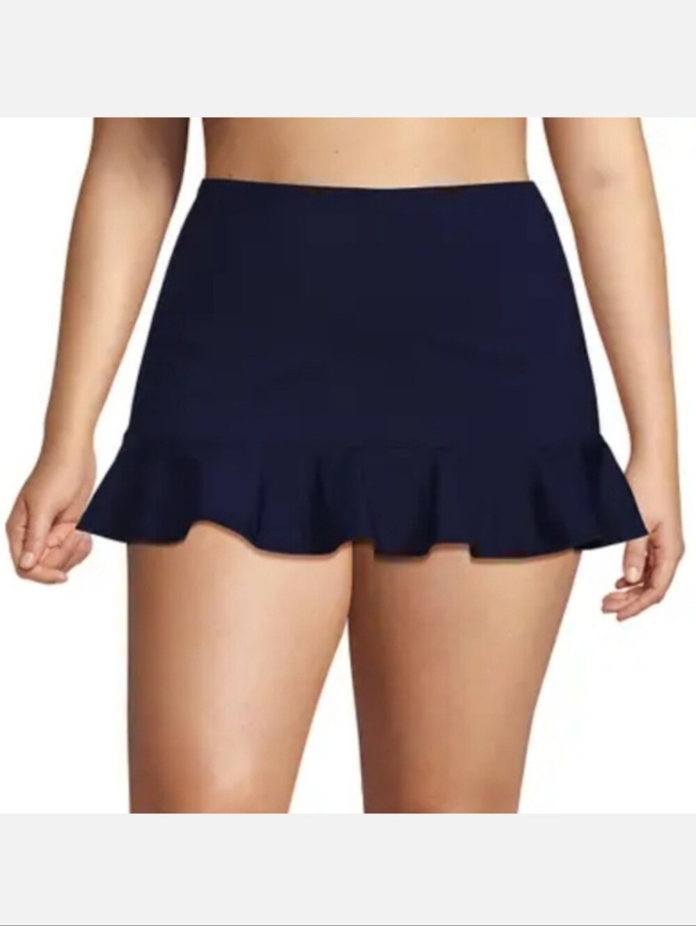 Christina Bikini Swim Skirt Ruffle Hem Navy Blue Sz XL NWOT